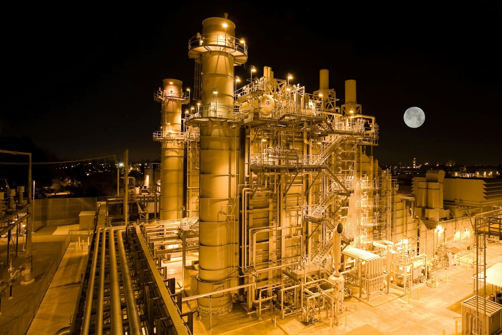 Aerial view of an industrial energy facility