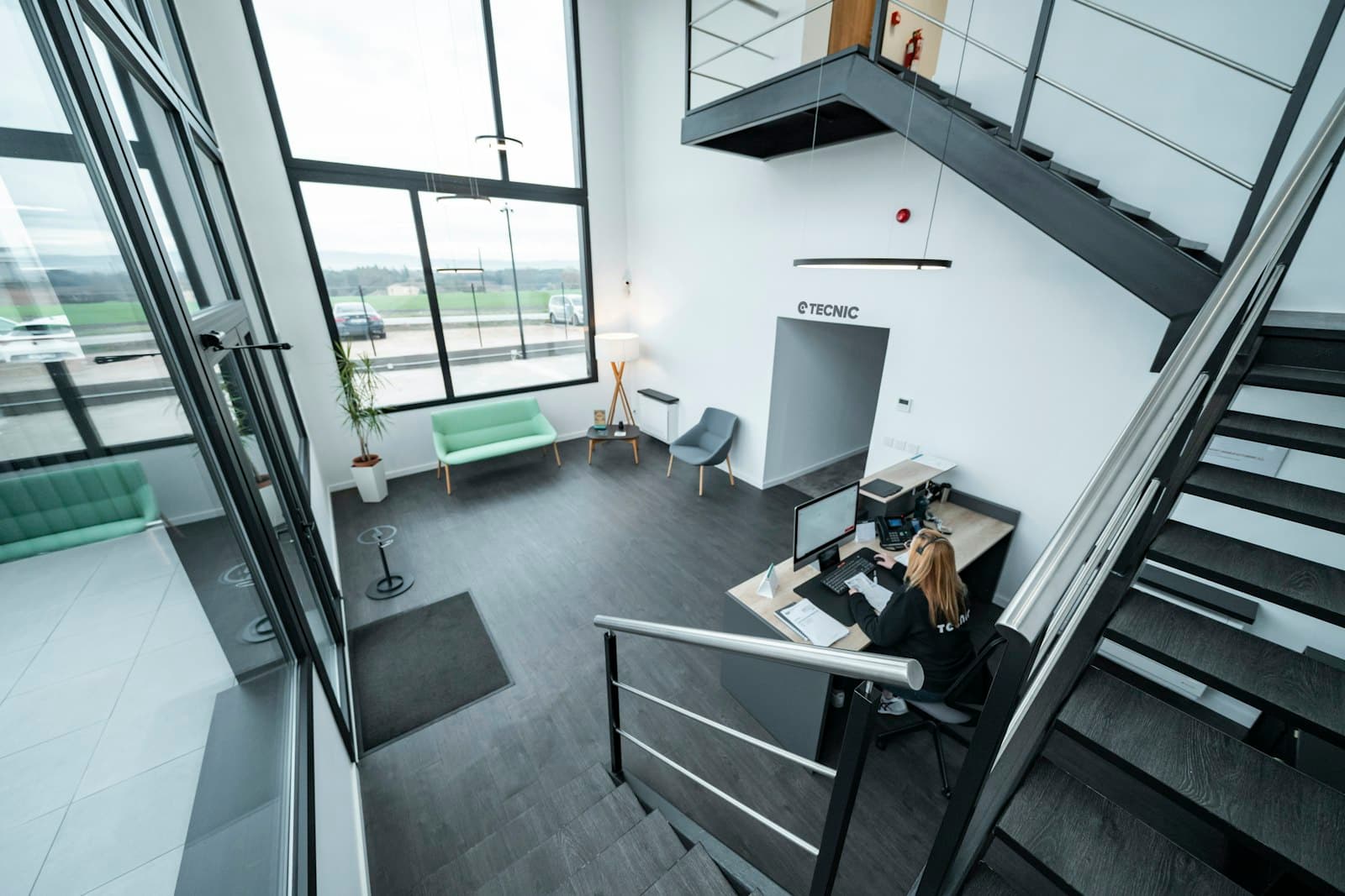 Modern office reception area